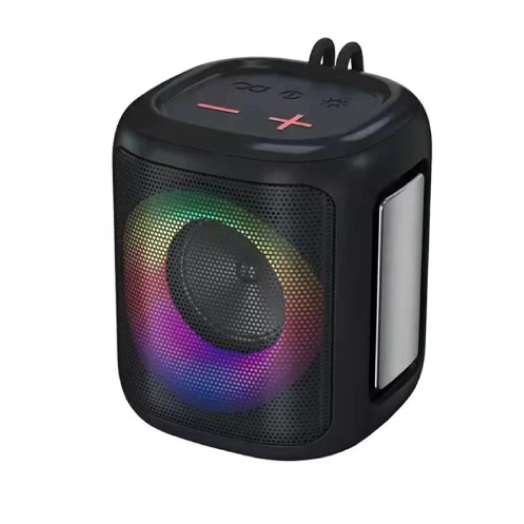 مكبر صوت A80 محمول للاستخدام الخارجي بتقنية BT 5.0 ومقاوم للماء مع إضاءة RGB وصوت نقي ومكبر صوت لاسلكي محمول وبطارية مدمجة 1200 مللي أمبير في الساعة