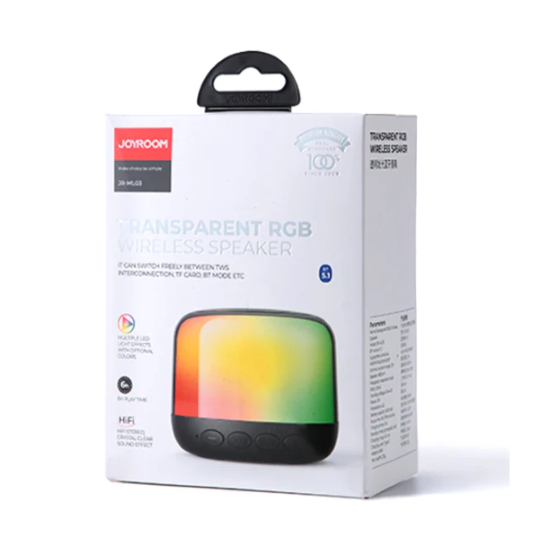 مكبر صوت لاسلكي شفاف من Joyroom JR-ML03 RGB بتقنية 5.1 BT Hifi STEREO لمدة تشغيل تصل إلى 6 ساعات