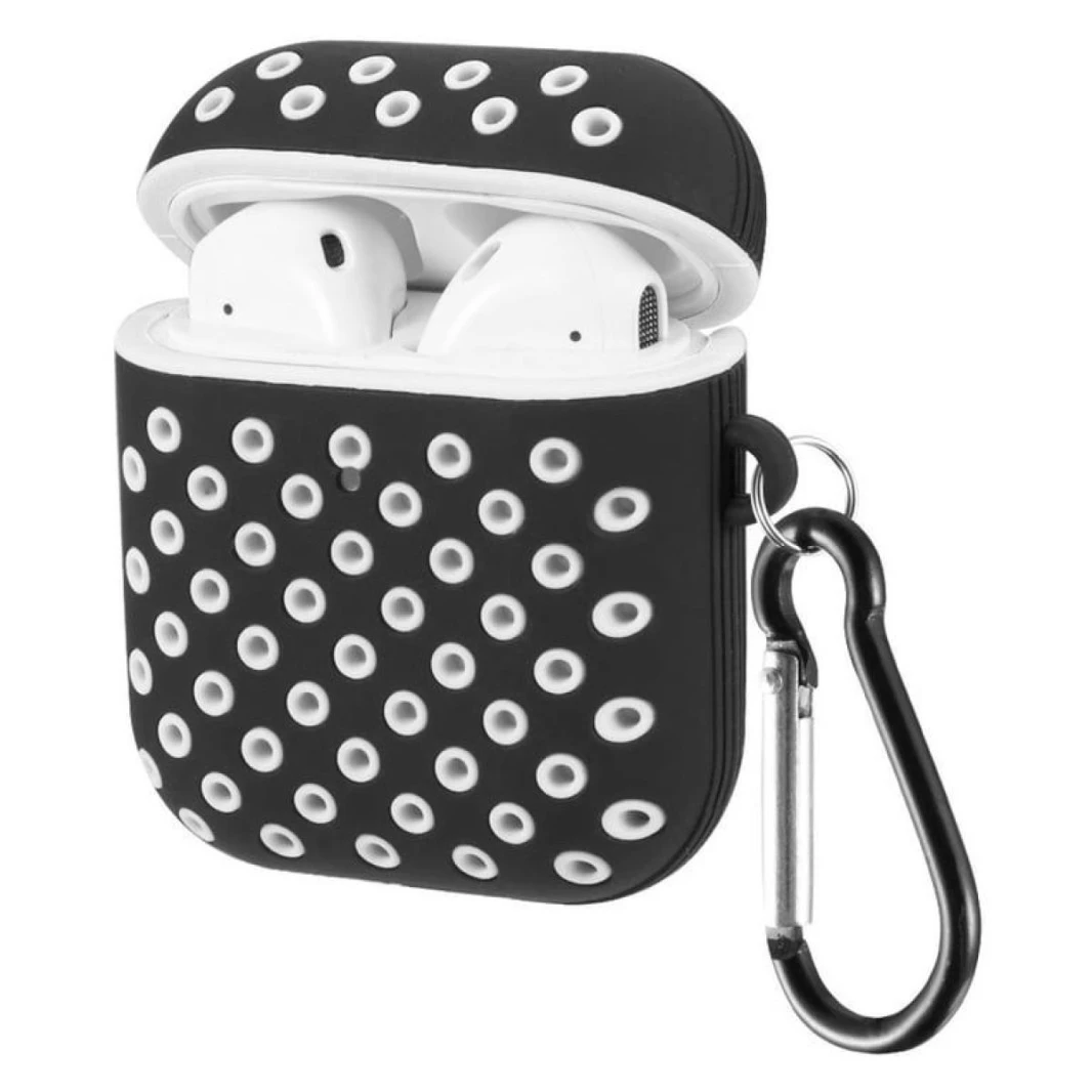 AirPods Case with hook- White & Black