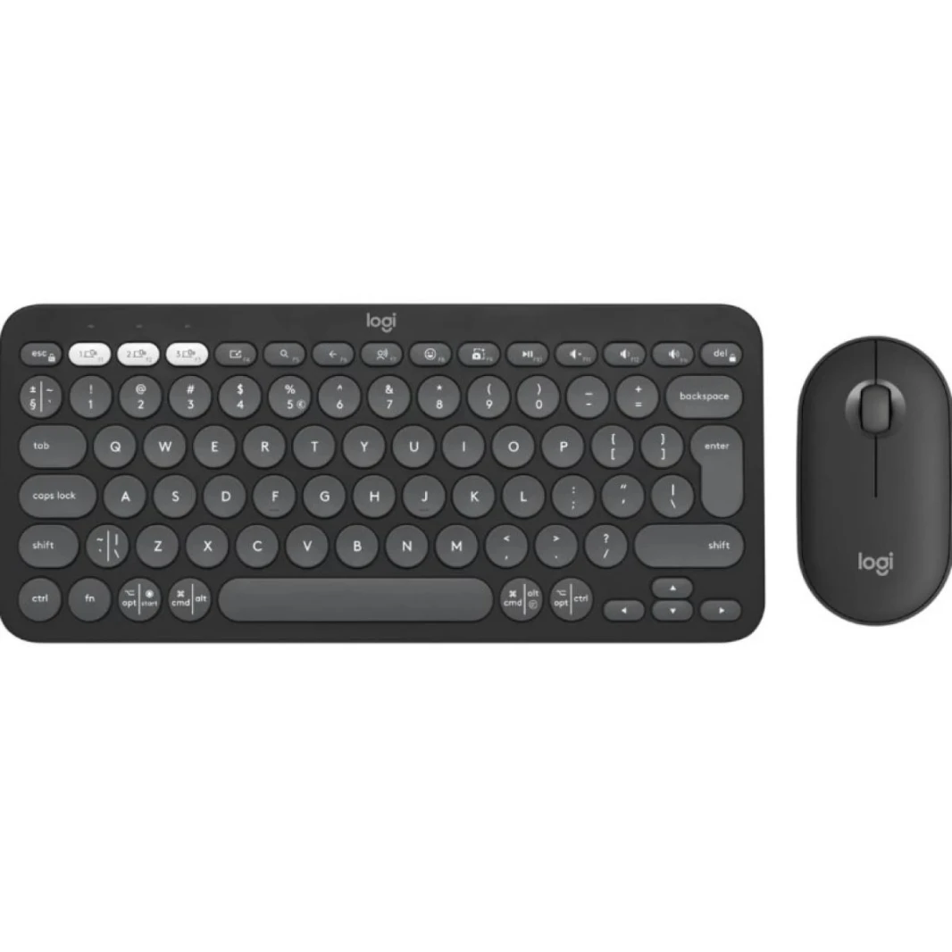 مجموعة لوحة المفاتيح والماوس LOGITECH MK380S Pebble 2 Combo Slim Multi-Device Bluetooth Connect Quite Kit