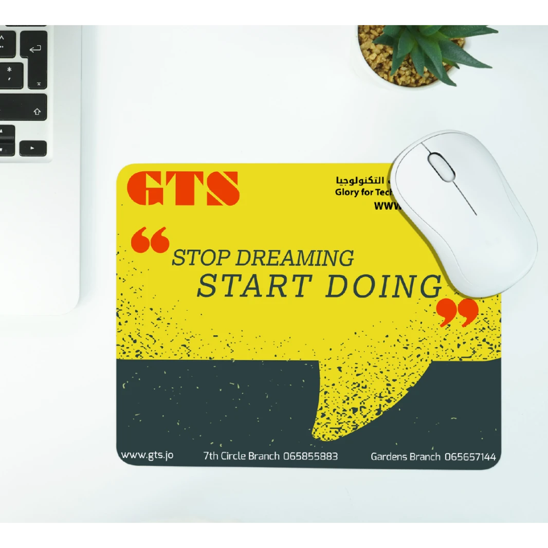 وسادة ماوس GTS بقاعدة مطاطية غير قابلة للانزلاق مقاس 21 سم × 26 سم للكمبيوتر المحمول