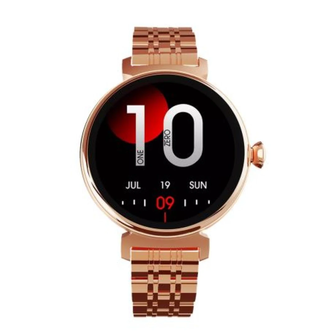ساعة ذكية HiFuture Woman Future Aura 41mm AMOLED لاسلكية تعمل بالبلوتوث - وردي ذهبي