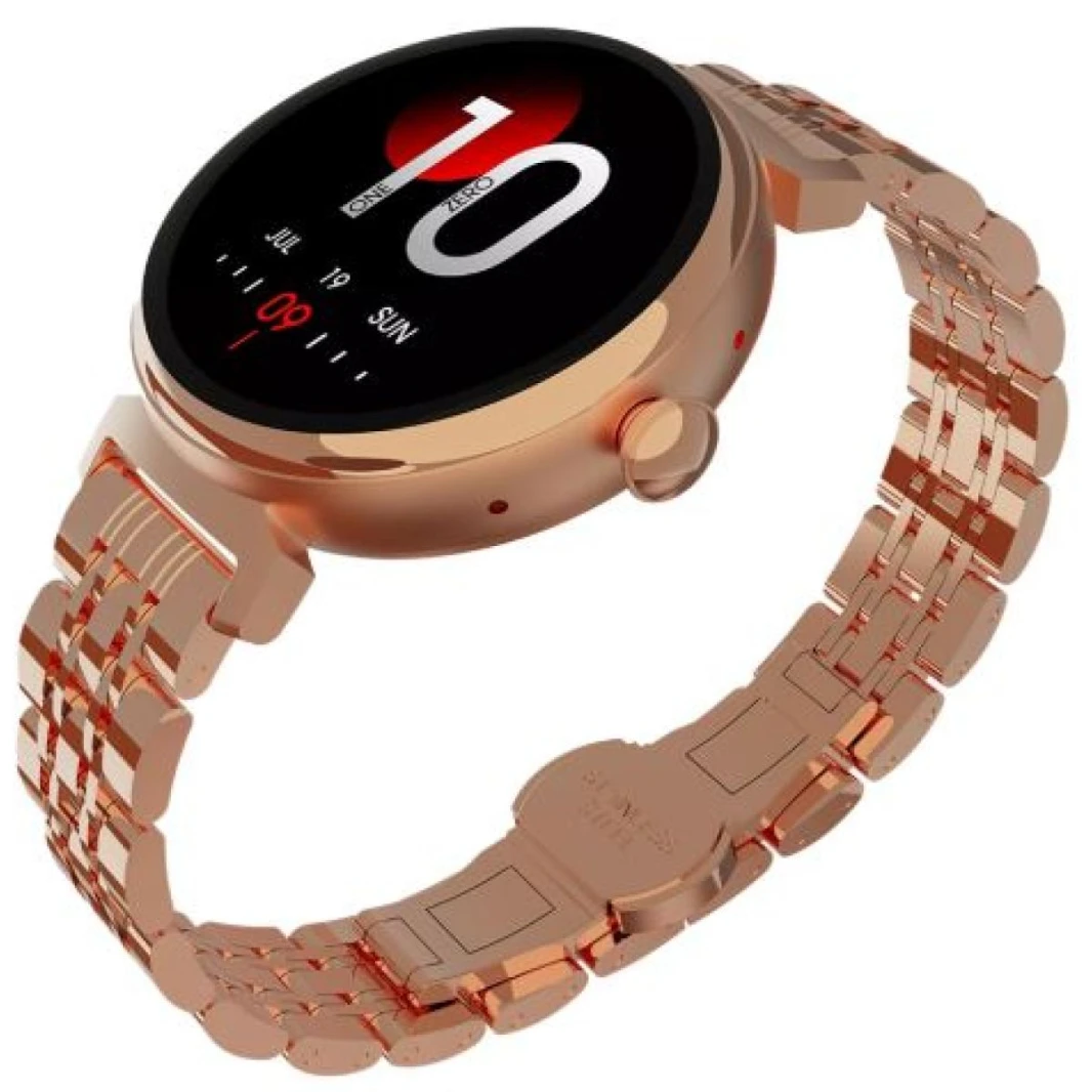 ساعة ذكية HiFuture Woman Future Aura 41mm AMOLED لاسلكية تعمل بالبلوتوث - وردي ذهبي