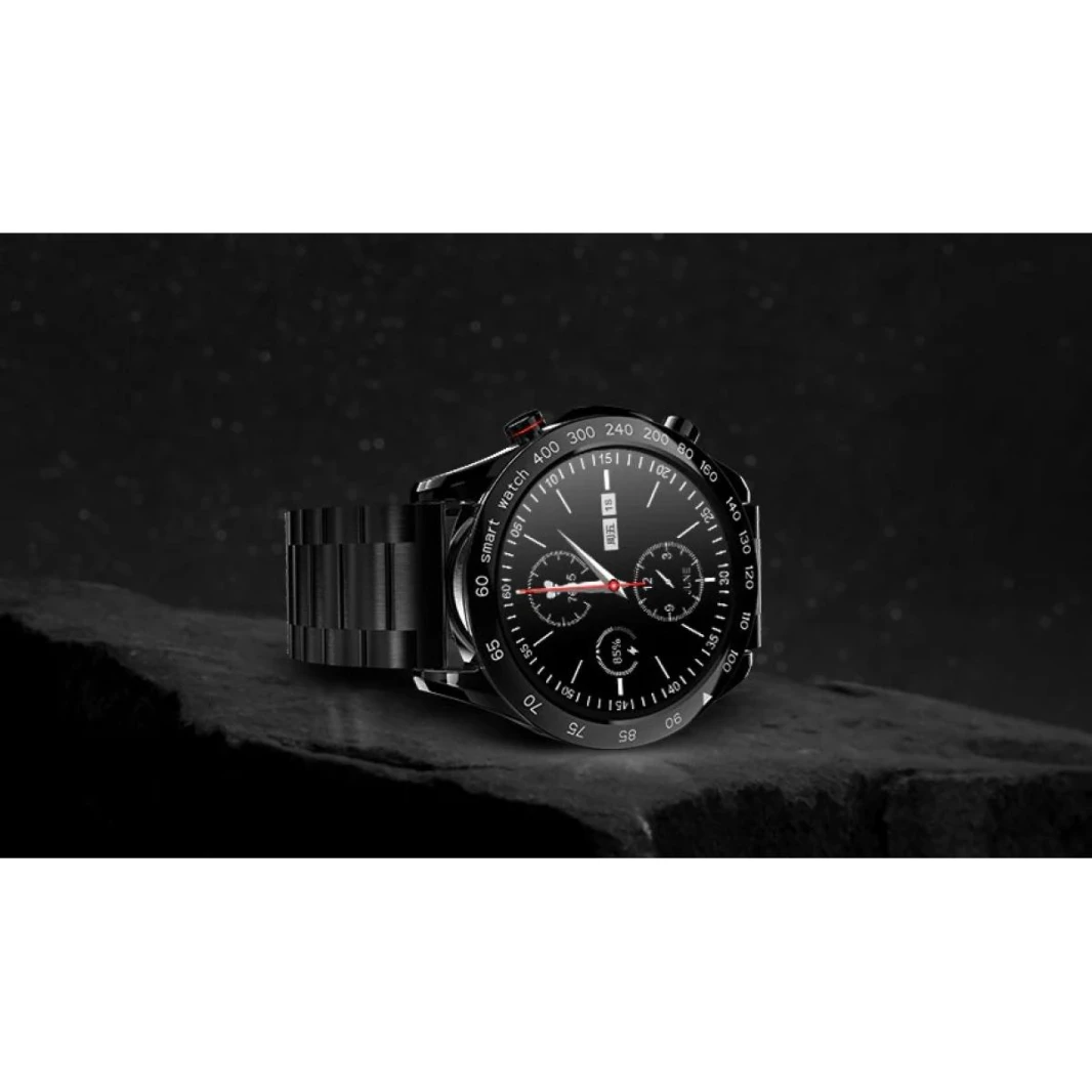 HiFuture FutureGo PRO Stainless-Steel Smartwatch 1.32" FHD large screen Waterproof - in Silver Black
