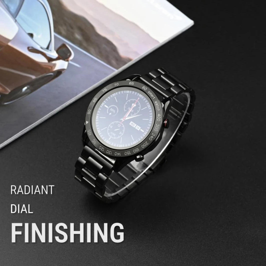 HiFuture FutureGo PRO Stainless-Steel Smartwatch 1.32" FHD large screen Waterproof - in Silver Black