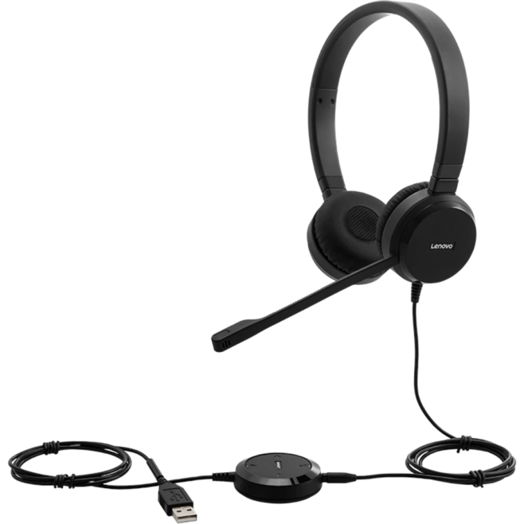 Lenovo Pro Wired Stereo Voip Black Headband Noise Cancelling