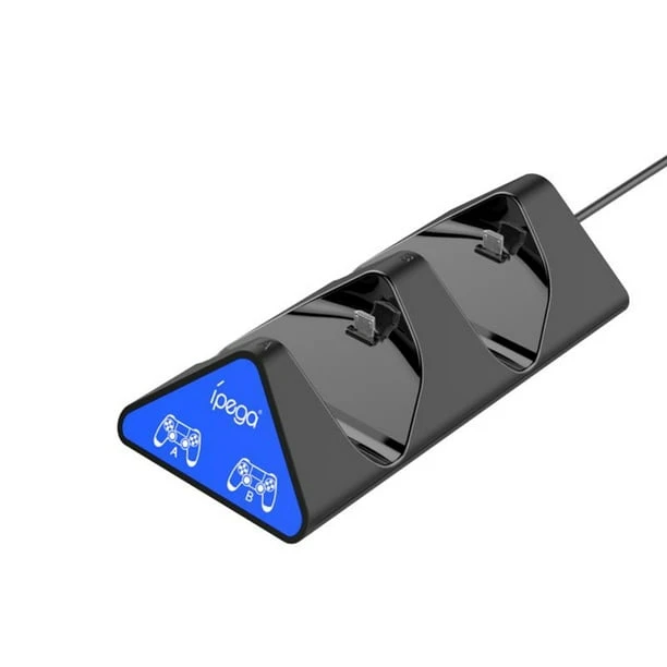 شاحن وحدة تحكم iPega مع منفذي شحن USB وقاعدة شحن مع مؤشر LED - أسود