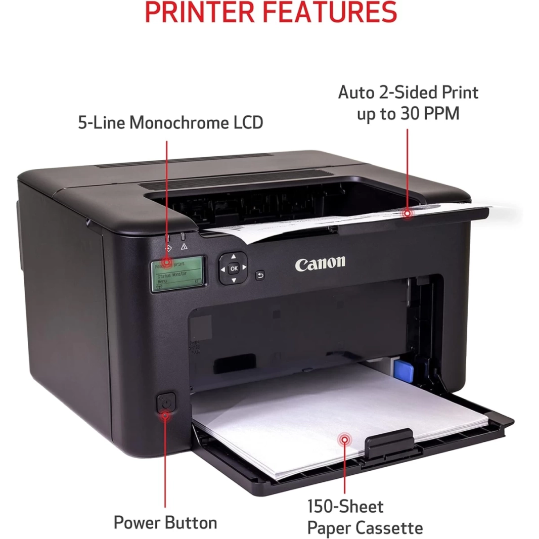 طابعة ليزر أحادية اللون Canon i-SENSYS LBP122DW دوبلكس لاسلكية وواجهة USB وشبكة لنظامي التشغيل Windows/Mac/Linux - أسود