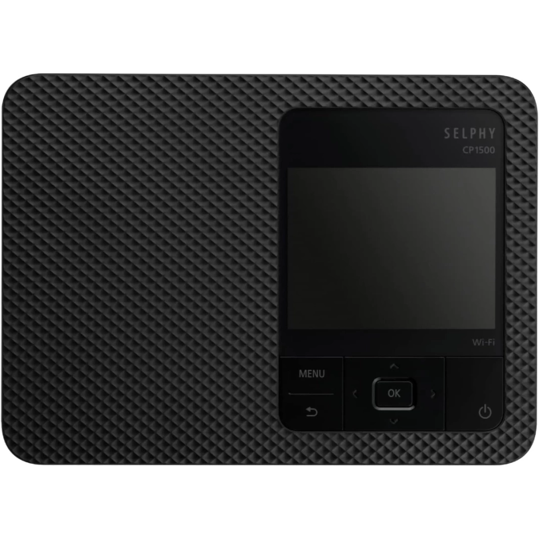 طابعة الصور اللاسلكية المدمجة Canon SELPHY CP1500 مع شاشة مدمجة مقاس 3.5 بوصة لتحرير وإضافة تأثيرات الفلتر - أسود