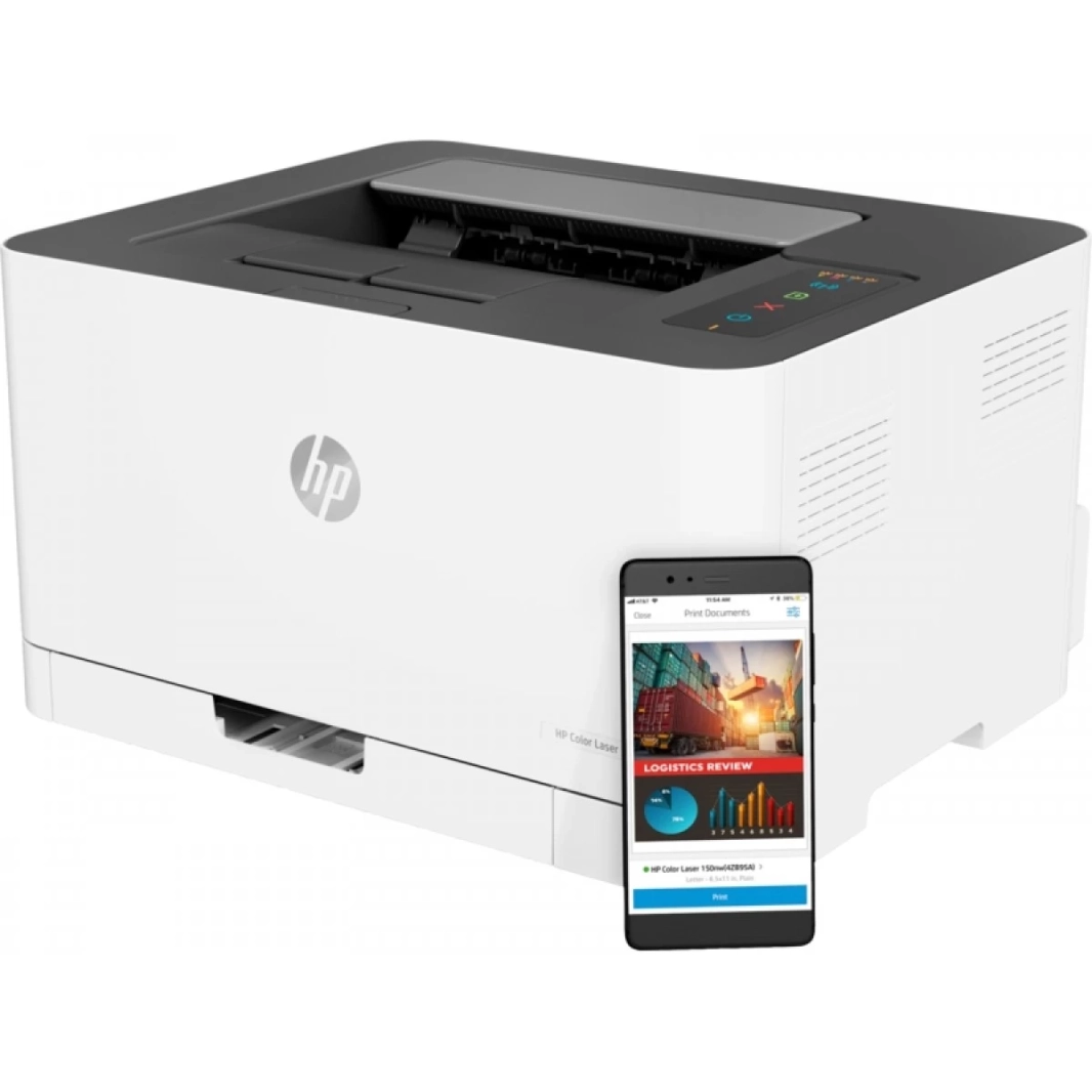 طابعة ليزر HP Color Laser 150nw A4 ملونة لاسلكية بسرعة 18/4 صفحة في الدقيقة (أسود/ملون)