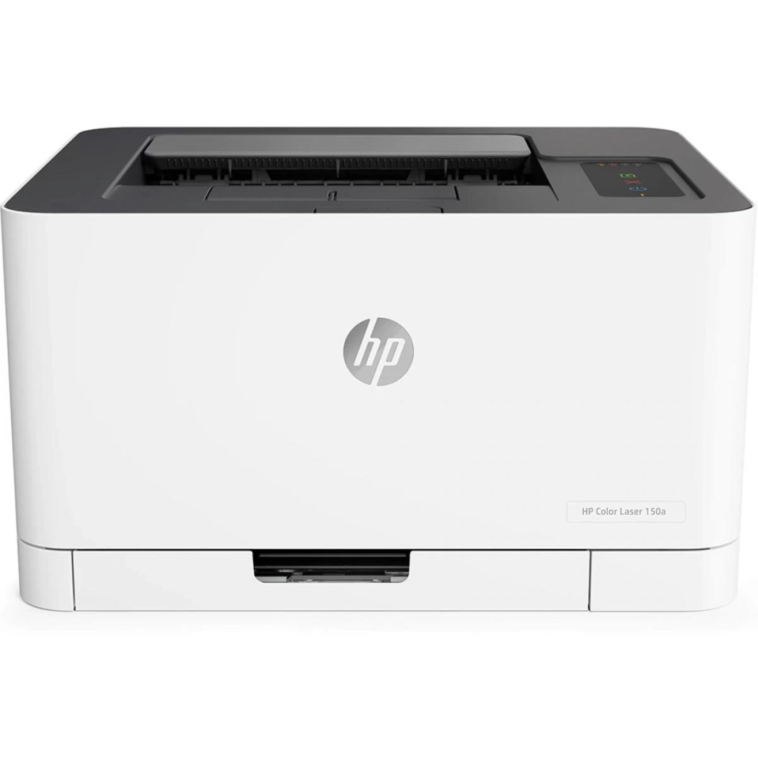طابعة ليزر ملونة HP Color Laser 150a A4 للمنزل والمكتب حتى 18 صفحة بالأبيض والأسود / 4 صفحات بالدقيقة بواجهة USB - بيضاء