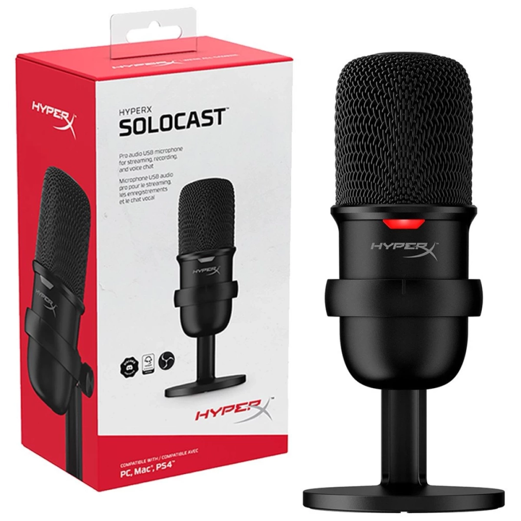 ميكروفون الألعاب HP HyperX SoloCast USB المكثف، لأجهزة الكمبيوتر الشخصية، وPS4، وMac