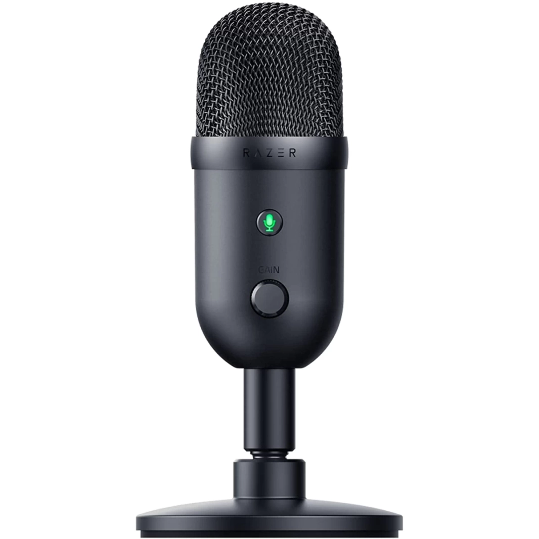 أزرار مراقبة الميكروفون/الكسب وكتم الصوت من Razer Seiren V2 X USB 25mm SuperCardioid