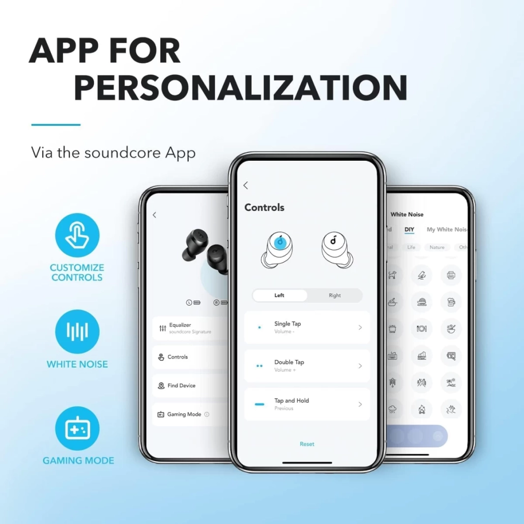 سماعة Anker Soundcore A25i بلوتوث 5.3، تطبيق مخصص للصوت، مدة تشغيل 28 ساعة، مقاومة للماء، ميكروفونان لإجراء مكالمات واضحة، وضع سماعة أذن فريد - أسود