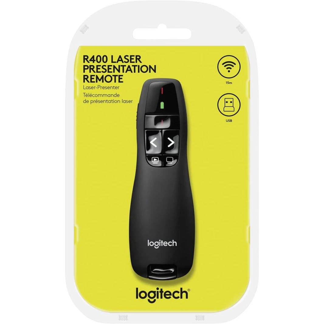 جهاز العرض اللاسلكي Logitech R400، جهاز عرض لاسلكي عن بعد مع مؤشر ليزر