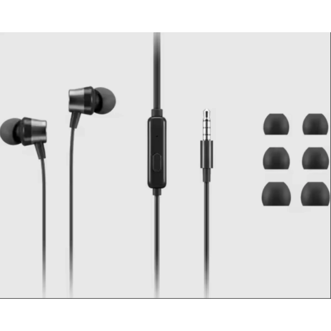 Lenovo Analog In-Ear Headphone Gen II Wired Stereo Mini-Phone (3.5mm) w/ Mic , Windows, Mac, Android - Black