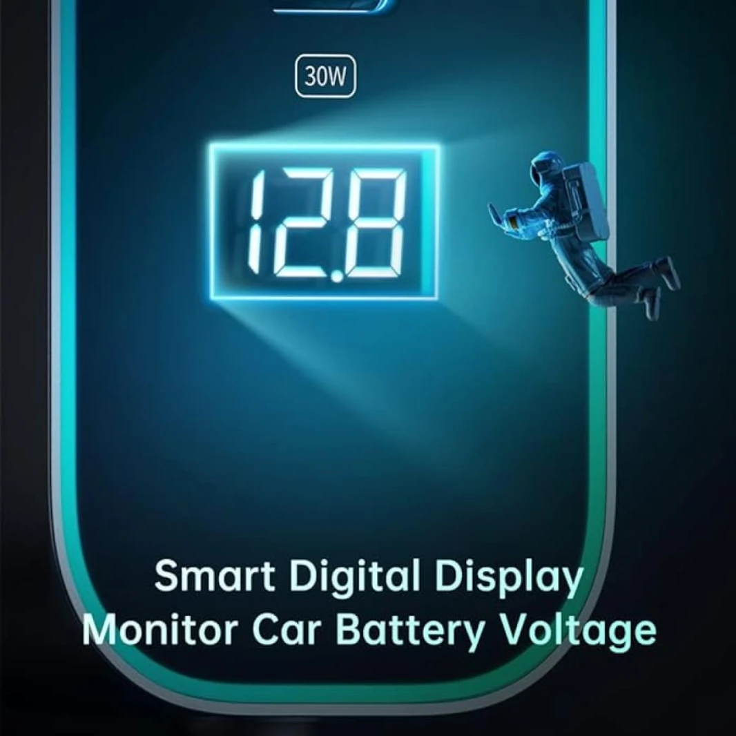 شاحن سيارة Mcdodo CC-1900 بقوة 107 وات مزود بـ 4 منافذ USB + Type C وشاشة رقمية