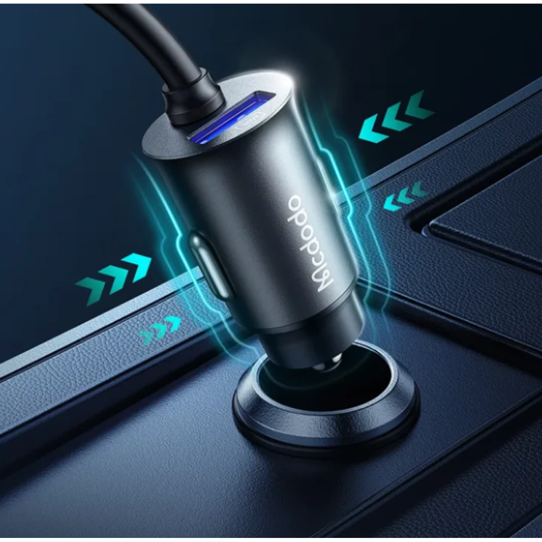 شاحن سيارة Mcdodo CC-1900 بقوة 107 وات مزود بـ 4 منافذ USB + Type C وشاشة رقمية