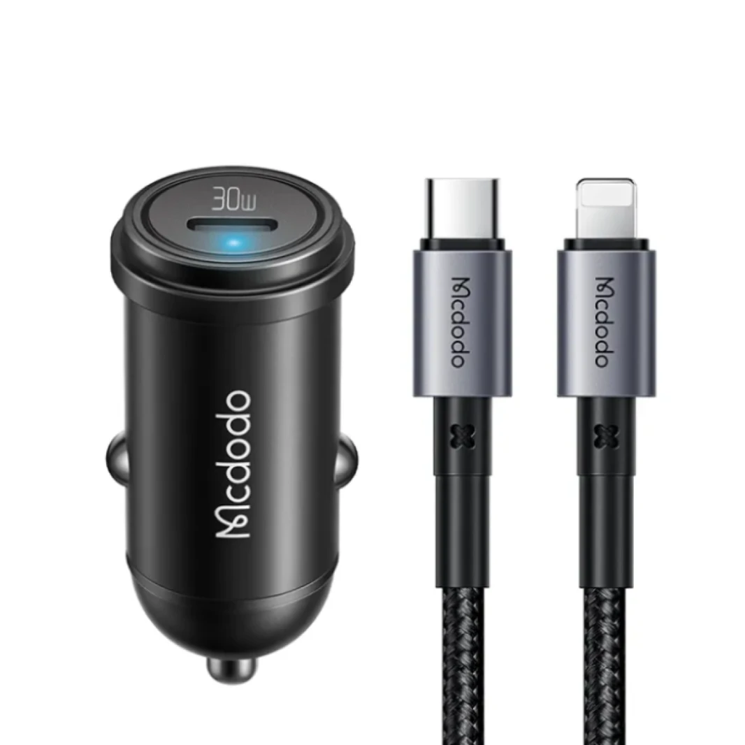 شاحن سيارة سريع Mcdodo CC-7492 30 وات 1C PD + كابل 36 وات C إلى Lightning بطول 1.2 متر