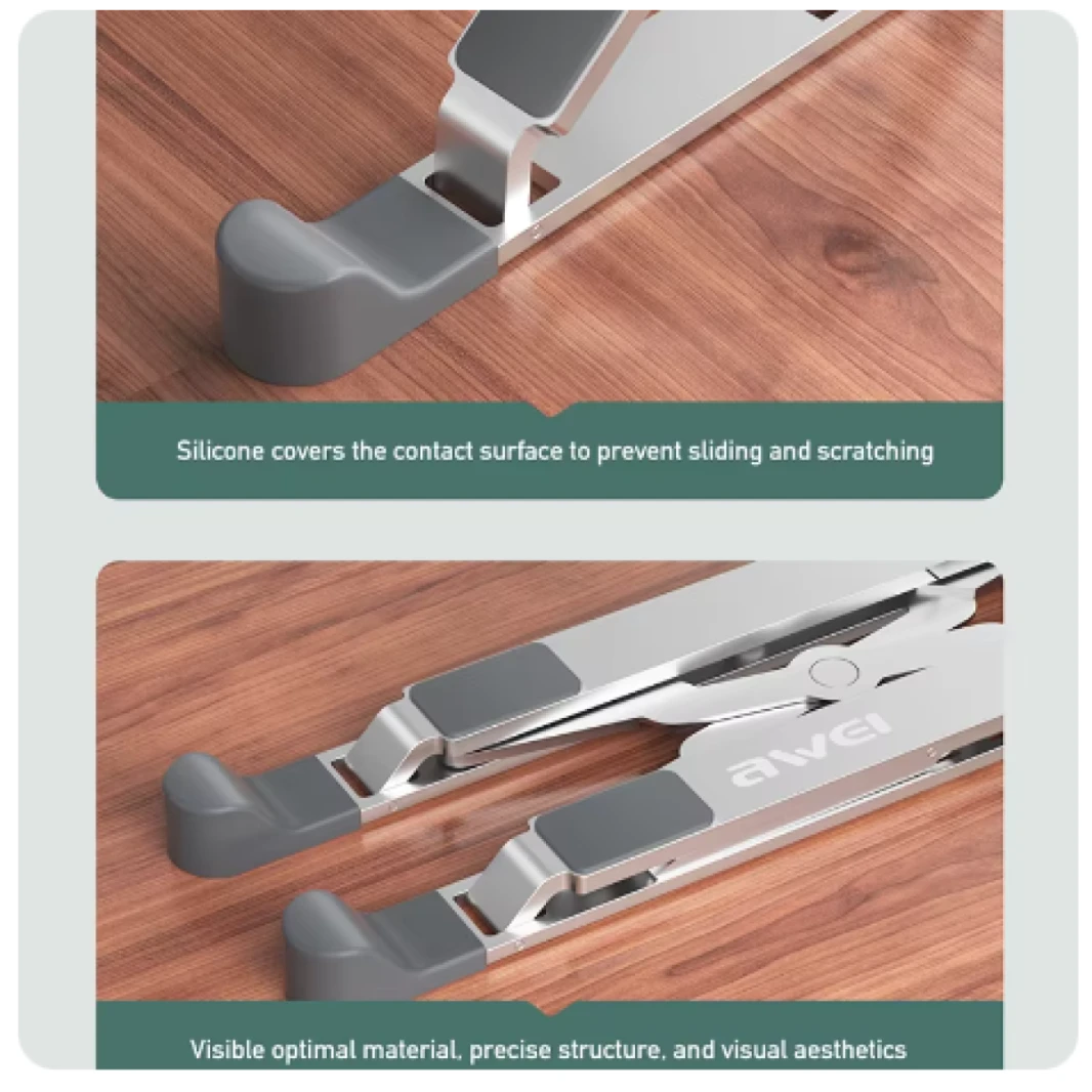 Awei X26 Multi Height Adjustment Cooling Laptop Holder Foldable Aluminum Alloy Computer Cooling Holder Bracket for Gaming