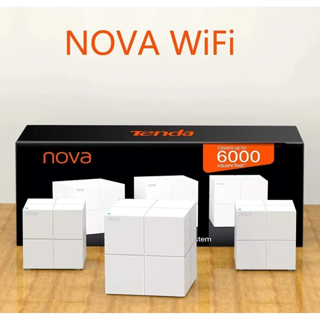 Tenda (MW6) Nova Mesh AC1200 Whole Home Wi-Fi System Gigabit Dual-Band: 2.4GHz + 5.0Ghz 2x Gigabit Ethernet Ports per Mesh Point Covers up to 500㎡ - Wi-Fi Mesh System (3-Pack)