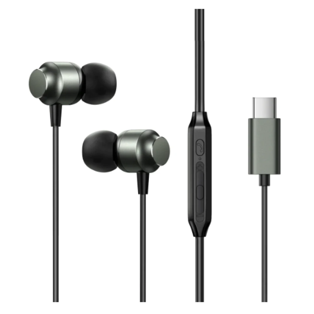 سماعات أذن سلكية معدنية من Joyroom JR-EC06 TYPE-C Series - رمادية لهاتف iPhone 15 وSamsung