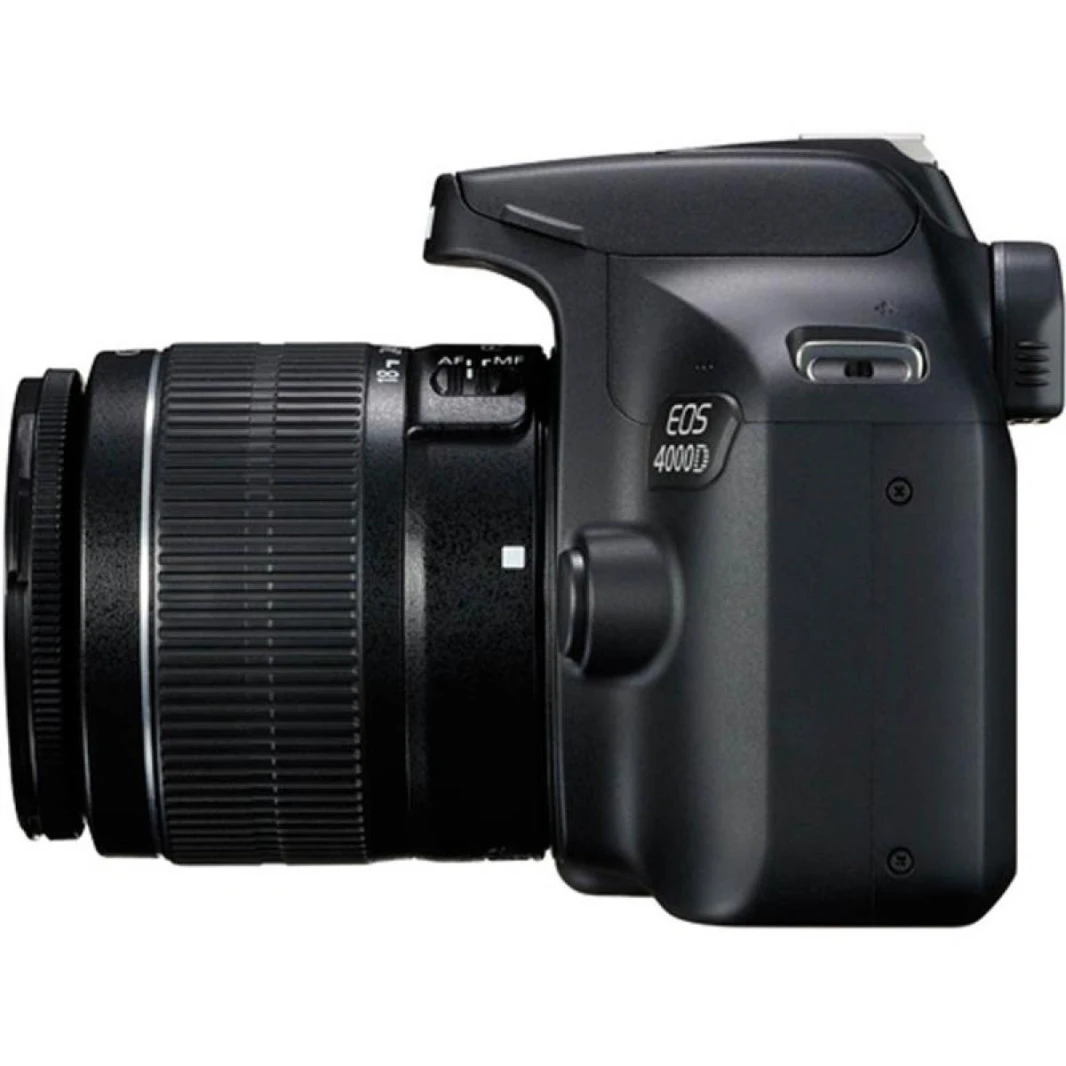 طقم كاميرا Canon EOS 4000D + EF-S 18-55mm III SLR بدقة 18 ميجابكسل ودقة 5184 × 3456 بكسل باللون الأسود