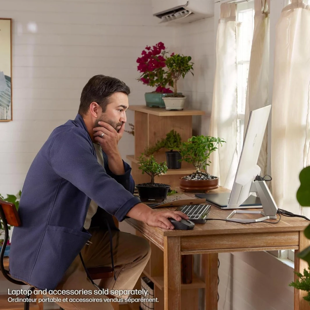 HP 527SA Series 5 27 inch FHD Monitor BUILT-IN DUAL 2W SPEAKERS, Full HD Display (1920 x 1080), IPS Panel, 99% sRGB, 1500:1 Contrast Ratio, 300 nits, Eye Ease with Eyesafe Certification