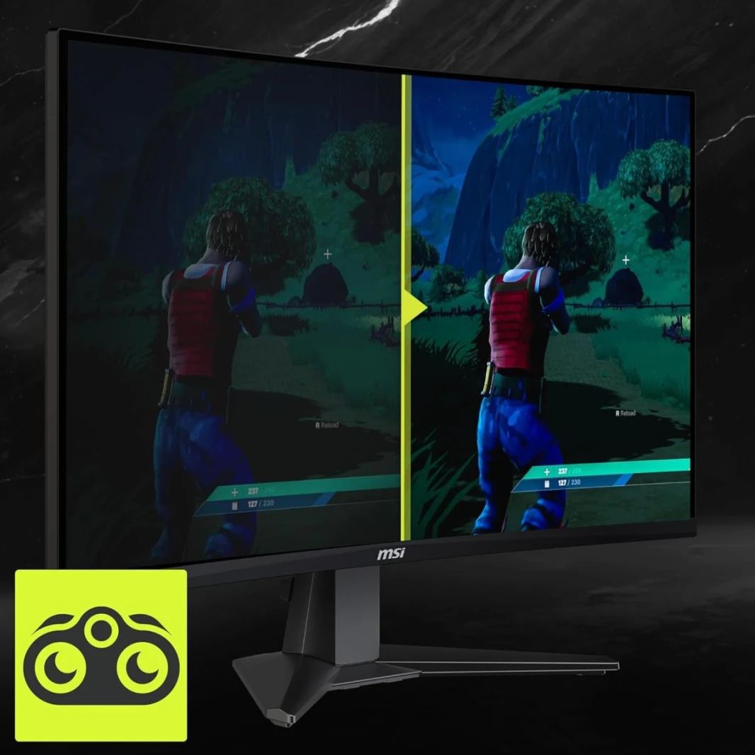 شاشة MSI MAG27C6F مقاس 27 بوصة بدقة 1920 × 1080 (FHD)، منحنى 1500R Rapid VA، شاشة ألعاب 180 هرتز، مزامنة متكيفة، 0.5 مللي ثانية، HDMI، منفذ Display-Port، قابلة للتركيب على VESA، إمالة