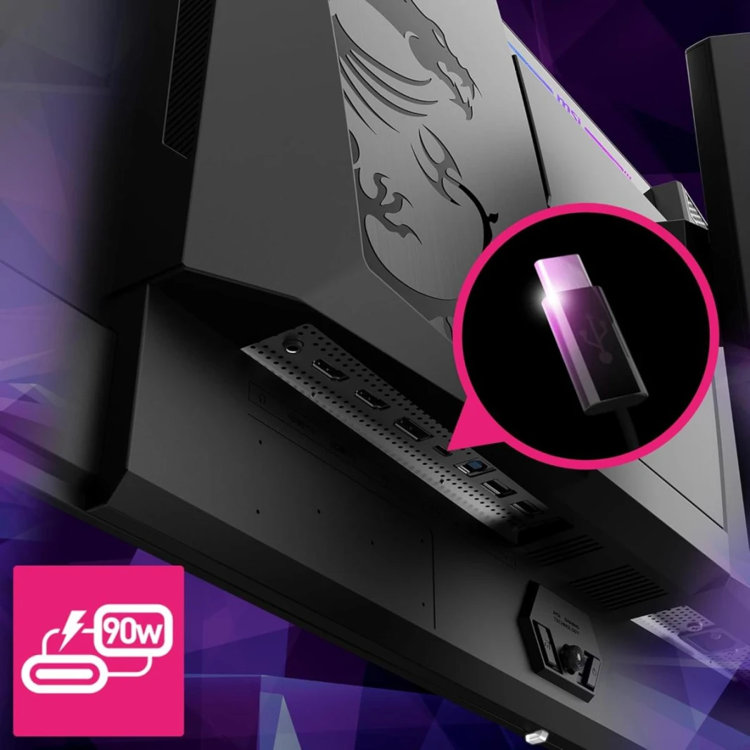 شاشة ألعاب MSI MPG 321URX QD-OLED مقاس 32 بوصة بدقة 4K UHD وتقنية Quantum Dot OLED ووقت استجابة 0.03 مللي ثانية وتردد 240 هرتز وتقنية True Black HDR 400 وتقنية AMD FreeSync™ Premium Pro بقدرة 90 وات و