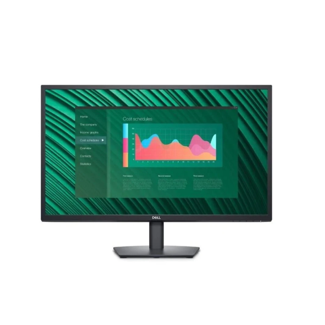 شاشة Dell E2723H مقاس 27 بوصة بدقة Full HD ومنافذ DP وVGA ونسبة عرض إلى ارتفاع 16:9 و60 هرتز وزمن استجابة 8 مللي ثانية وتقنية LED VA - ضمان لمدة 3 سنوات