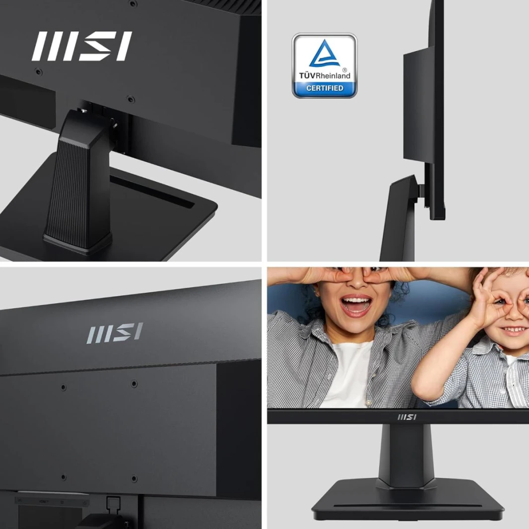شاشة MSI PRO MP225 المكتبية عالية الدقة مقاس 21.5 بوصة - لوحة IPS بدقة 1920 × 1080، 100 هرتز، شاشة صديقة للعين، قابلة للتعديل - HDMI™، D-Sub (VGA) / ضمان لمدة عامين