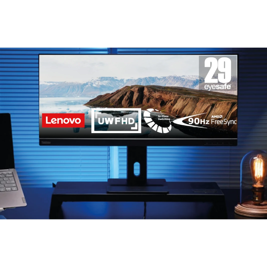 شاشة Lenovo ThinkVision Monitor E29w-20 مقاس 29 بوصة Ultrawide 21:9 2560 x 1080 3W مكبرات صوت معيارية بمعدل تحديث 90 هرتز
