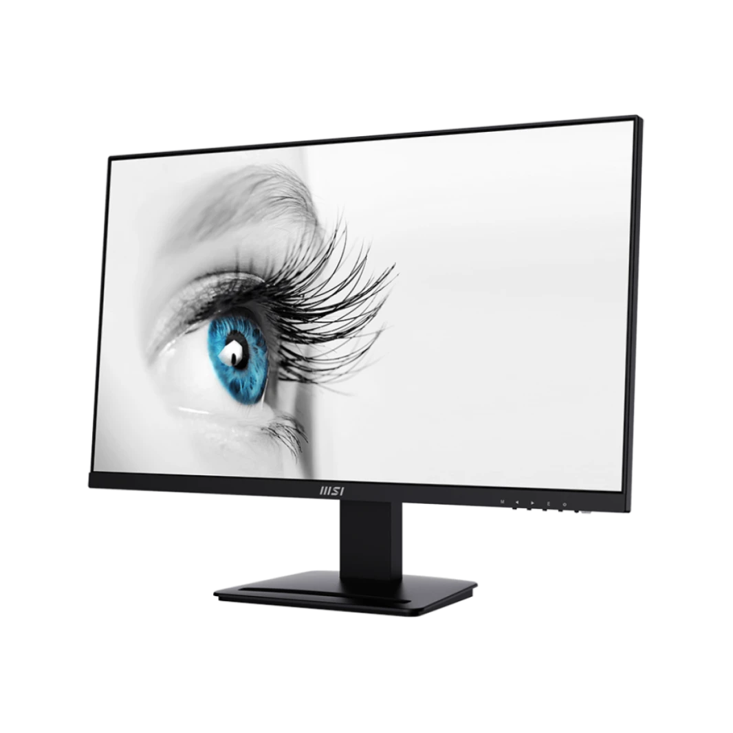 شاشة MSI Pro MP273A، مقاس 27 بوصة | IPS بدقة 1920 × 1080 (FHD) وتردد 100 هرتز وألوان الشاشة 16.7 ميجابايت ومنفذ DisplayPort واحد ومنفذ HDMI واحد ومكبر صوت مدمج مضاد للتوهج باللون الأسود / ضمان لمدة عا