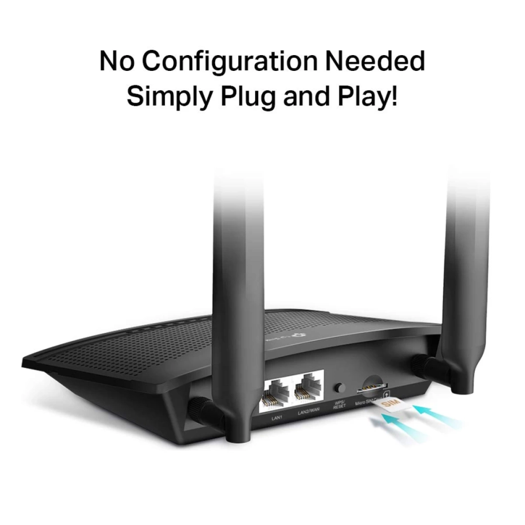TP-Link TL-MR100 300 Mbps 4G LTE SIM Slot Unlocked Wi-Fi Router No Configuration Required