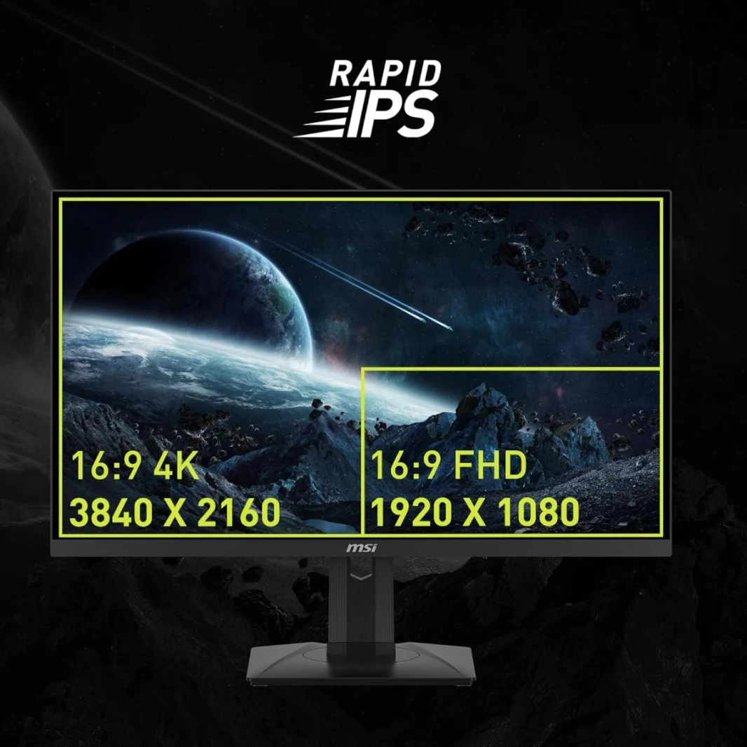 MSI Gaming Monitor MAG274UPF Flat, 27" UHD 4K, 144Hz, 1ms IPS FreeSync Premium, adjustable, VESA DisplayHDR 400, Black / 3 Years Warranty