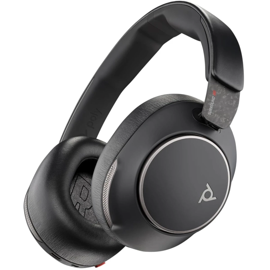 Poly Voyager Surround 80 UC Bluetooth Headset Noise-Canceling Mics for Clear Calls Adaptive ANC Works w/ iPhone, Android, PC/Mac, Zoom, Microsoft Teams (Certified)