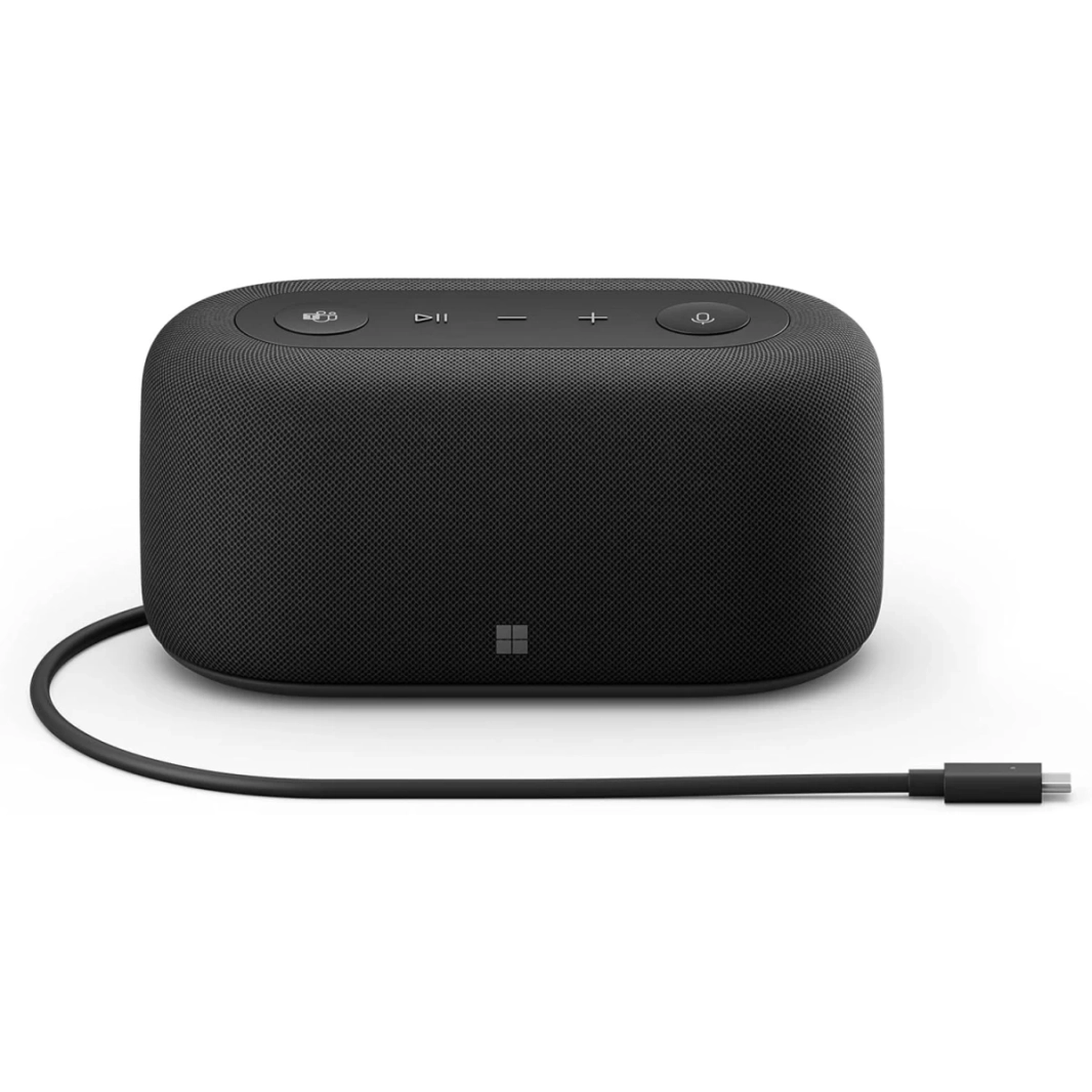 Microsoft Audio Dock حتى 90 ديسيبل SPL، صفيفتان من الميكروفون متعدد الاتجاهات بتردد 70 هرتز إلى 20 كيلو هرتز لتشغيل الموسيقى حتى شاشة مزدوجة، معتمد لـ MicrosoftTeams
