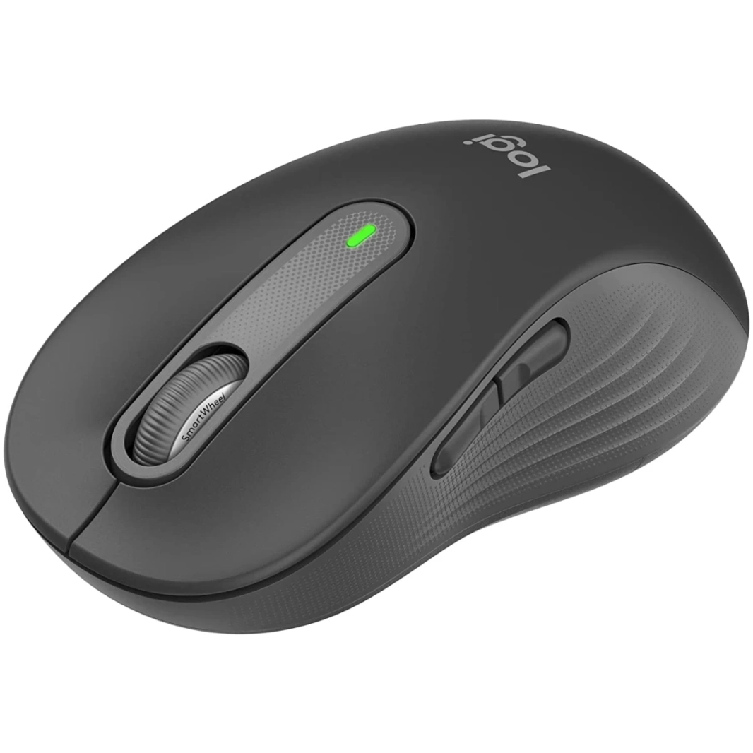 ماوس لاسلكي Logitech Signature M650 للأيدي الصغيرة والمتوسطة الحجم وبطارية تدوم لمدة عامين ونقرات صامتة وأزرار جانبية قابلة للتخصيص وبلوتوث لأجهزة الكمبيوتر الشخصية/Mac/أجهزة متعددة/Chromebook - جرافي
