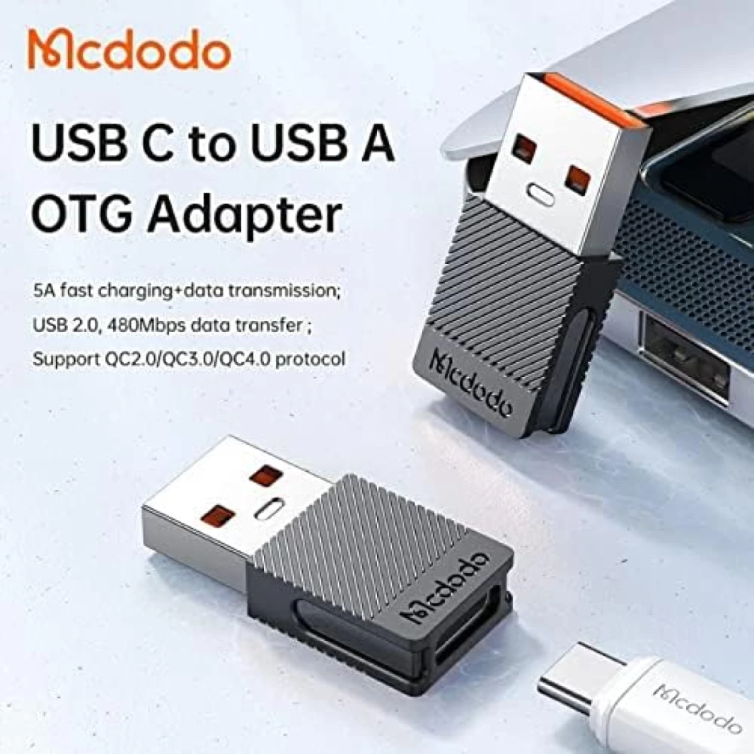 محول من النوع C 5A إلى USB A 2.0 من Mcdodo OT-6970 - أسود