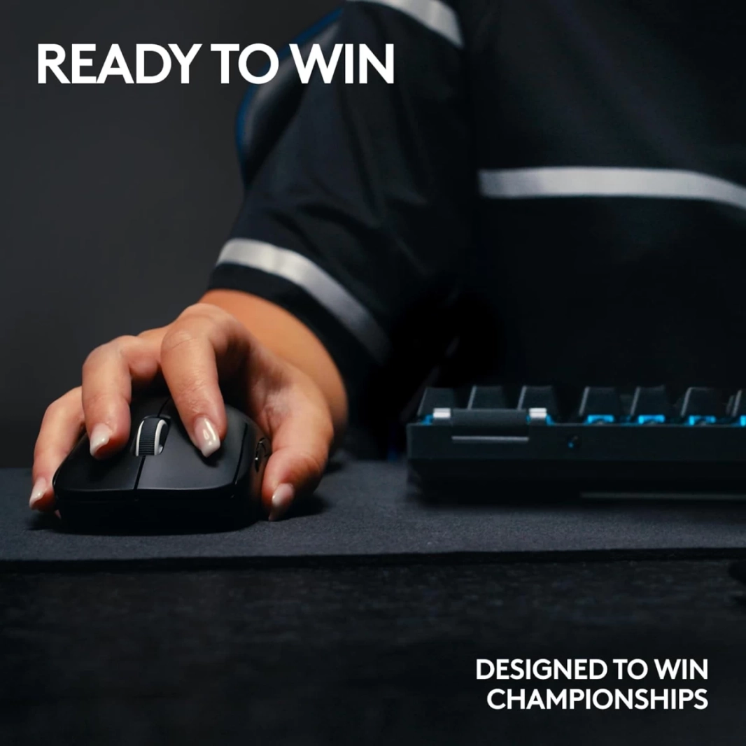 Logitech G PRO X SUPERLIGHT 2 LIGHTSPEED Wireless 4K Polling مفاتيح LIGHTFORCE Hybrid خفيفة الوزن ومستشعر HERO 2 بدقة 32000 نقطة في البوصة وشحن USB-C، للكمبيوتر الشخصي وماك - أبيض