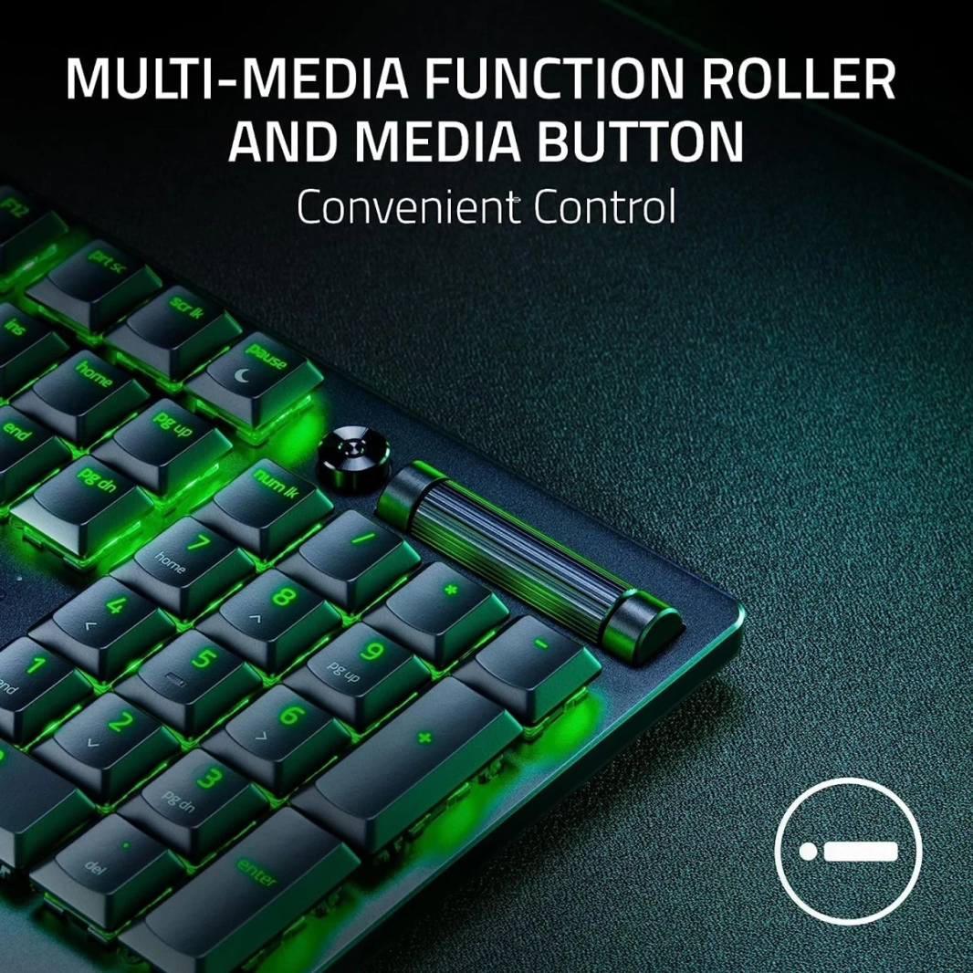 مفاتيح Razer DeathStalker V2 Pro اللاسلكية والبلوتوث ذات التصميم المنخفض والمفاتيح البصرية ذات السرعة الفائقة 50 ساعة والمطلية للغاية - أحمر خطي