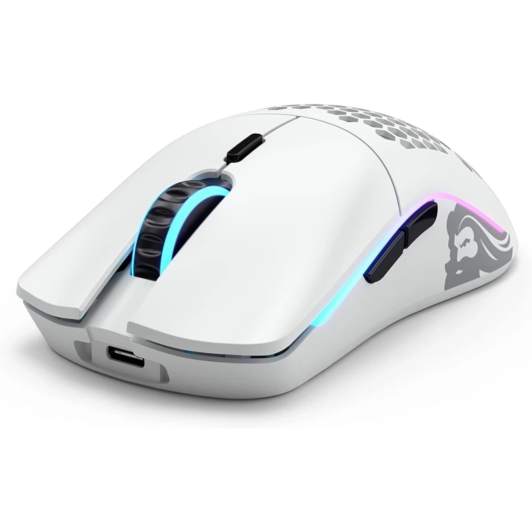 ماوس Glorious Model O اللاسلكي 69G Superlight Honeycomb Mouse RGB - أبيض غير لامع