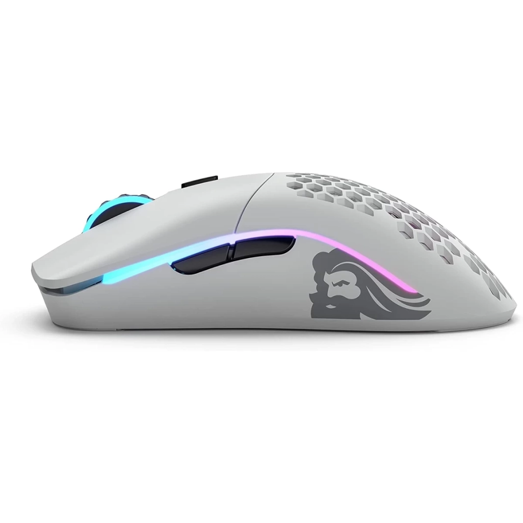 ماوس Glorious Model O اللاسلكي 69G Superlight Honeycomb Mouse RGB - أبيض غير لامع