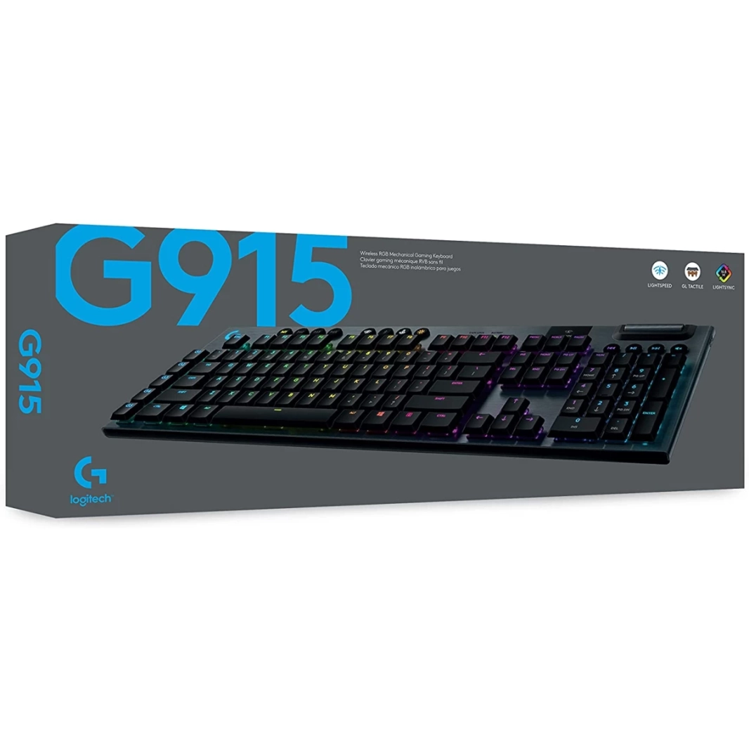 ماوس Logitech G915 LIGHTSPEED RGB ميكانيكي لاسلكي وبلوتوث منخفض الارتفاع GL LIGHTSYNC RGB - Clicky