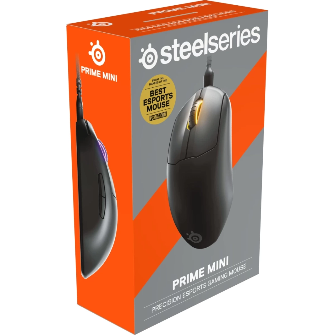 مفاتيح بصرية مغناطيسية بإضاءة RGB من SteelSeries Prime Mini Ultra Light 61g و5 أزرار ومستشعر TrueMove Pro بدقة 18K CPI - PC/Mac