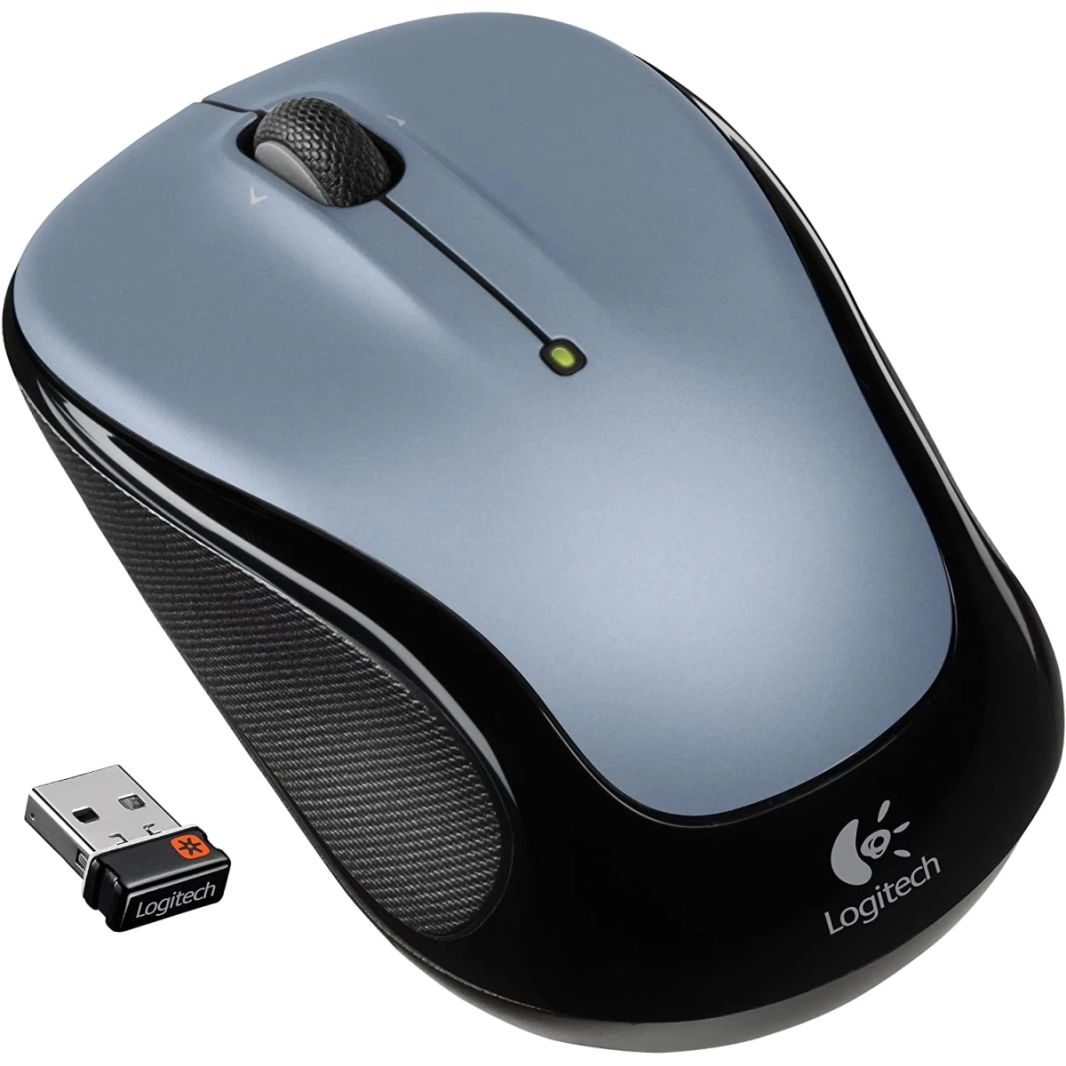 ماوس لاسلكي Logitech M325 صغير الحجم ومريح مع عجلة سرعة - فضي فاتح