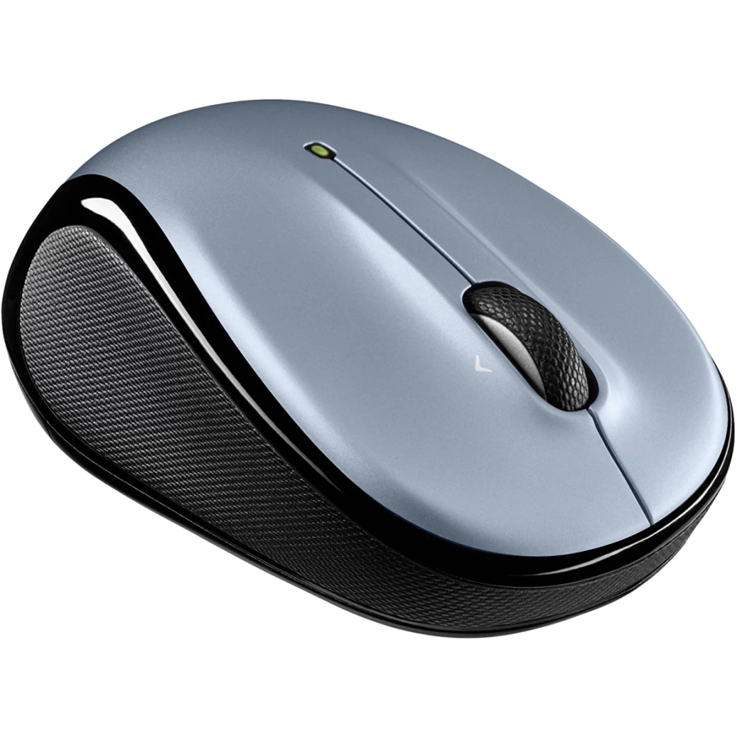 ماوس لاسلكي Logitech M325 صغير الحجم ومريح مع عجلة سرعة - فضي فاتح