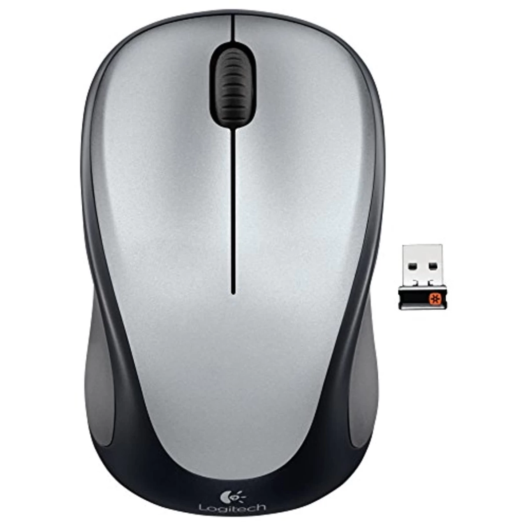 ماوس لاسلكي Logitech M325 صغير الحجم ومريح مع عجلة سرعة - فضي فاتح