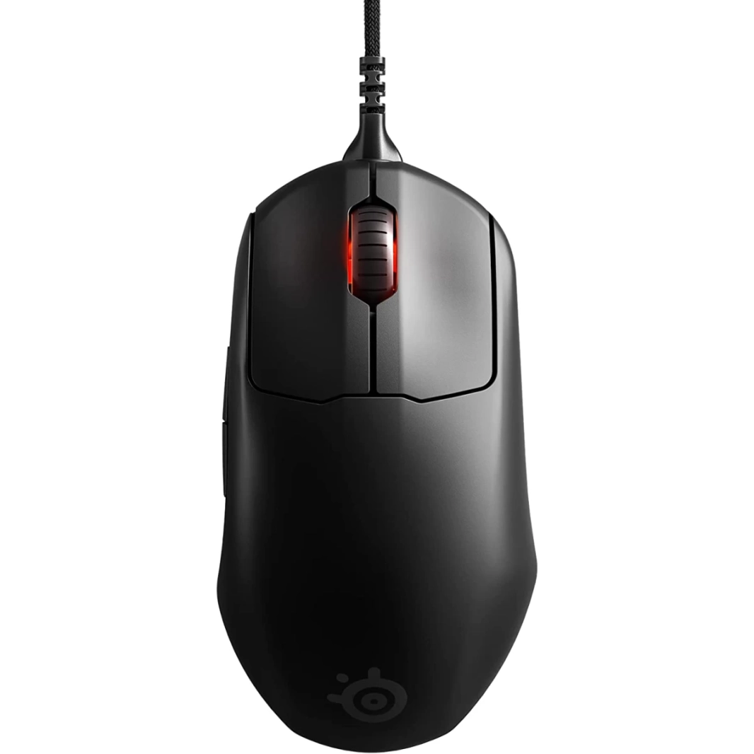 مستشعر بصري Steelseries Prime Esports Performance بدقة 18000 نقطة في البوصة ومفاتيح ميكانيكية Prestige OM لليد اليمنى وإضاءة RGB أحادية المنطقة وكابل Super Mesh بطول 2 متر